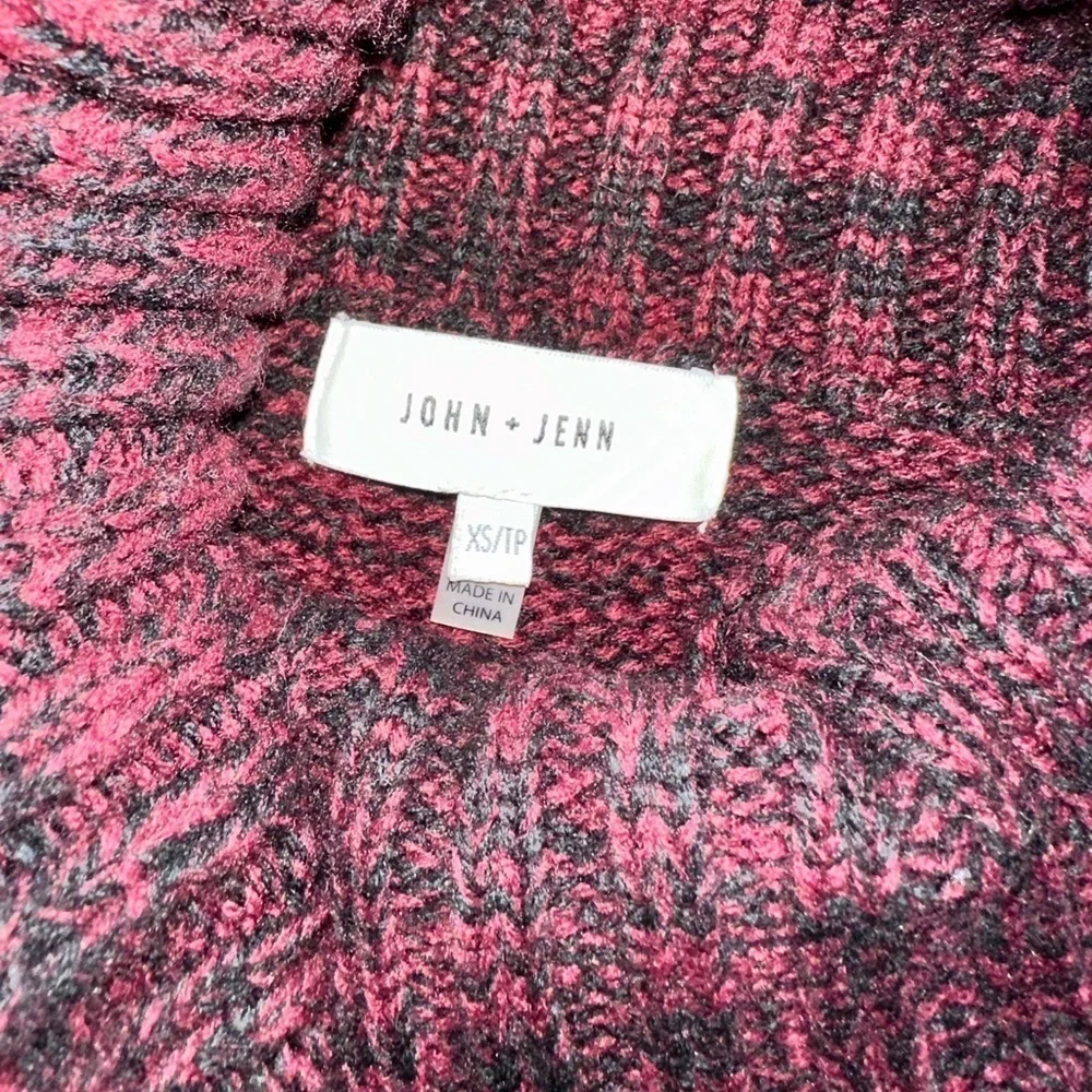 JOHN + JENN Burgundy Cable Knit Turtleneck Sweater - Picture 3 of 13